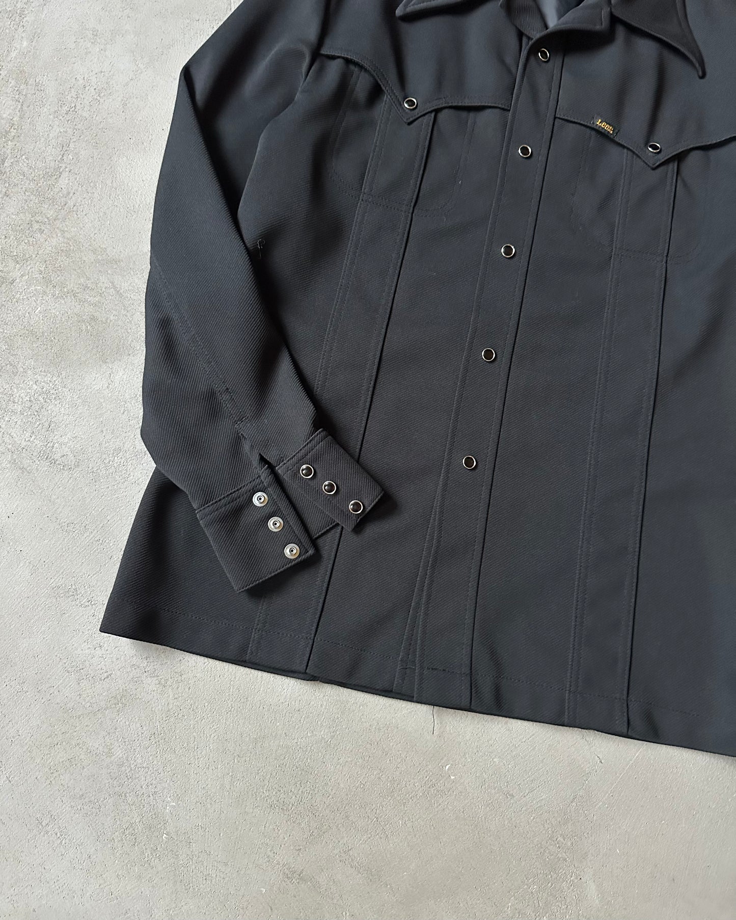 1980s - Black LEE Pearl Snap Overshirt - L
