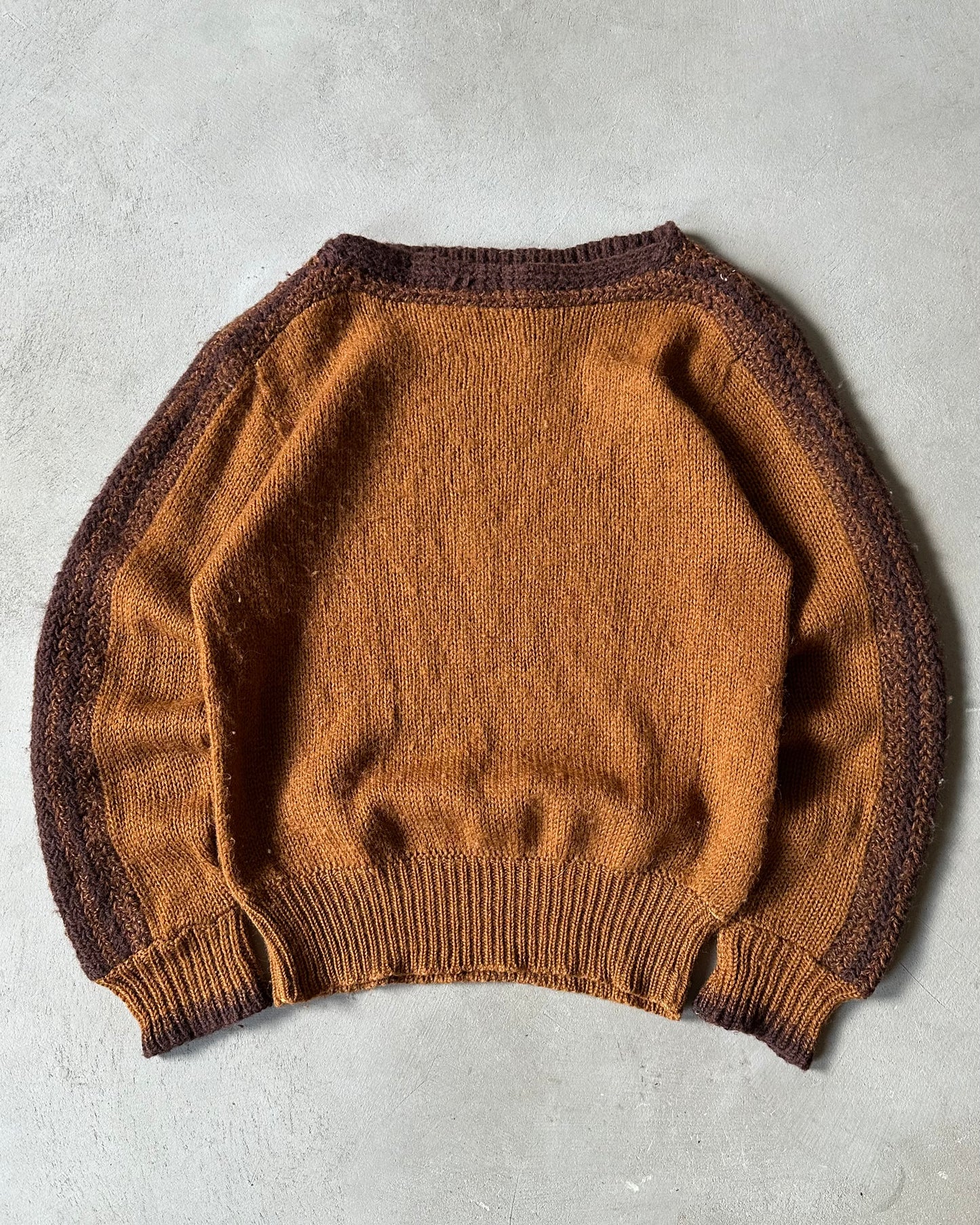 1980s - Brown Boat Neck Sweater - M