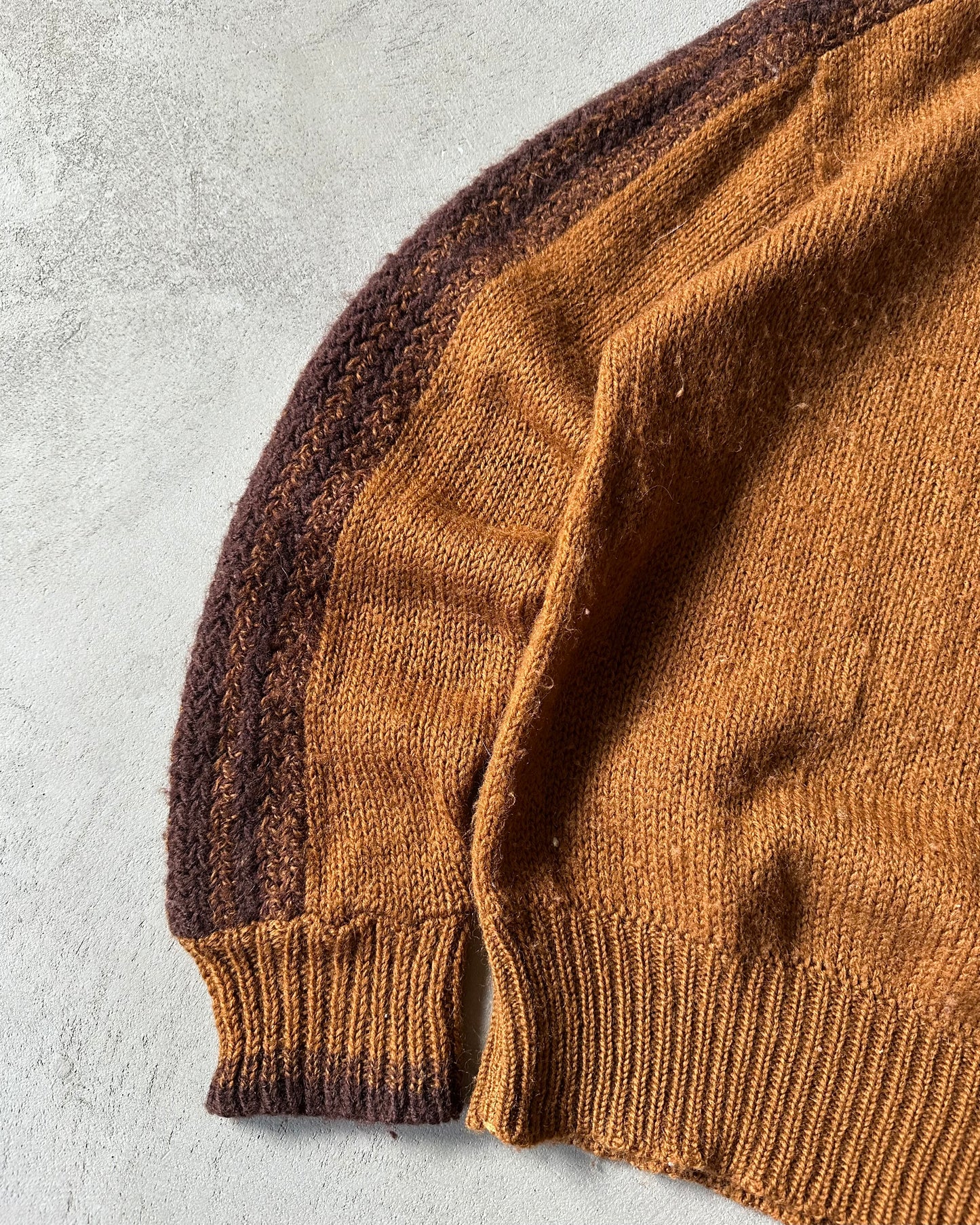 1980s - Brown Boat Neck Sweater - M