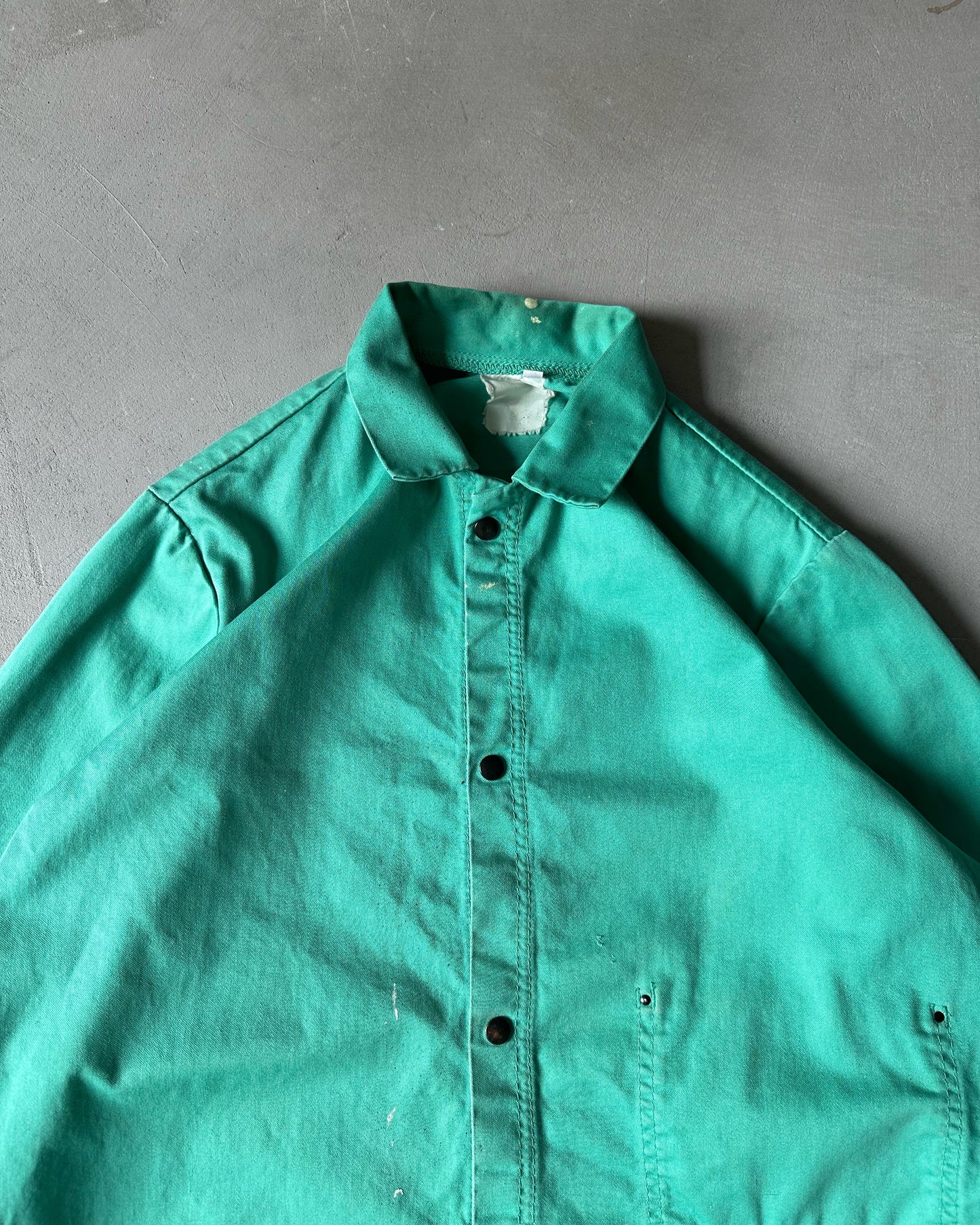 1980s - Aqua Chore Painter Overshirt - L