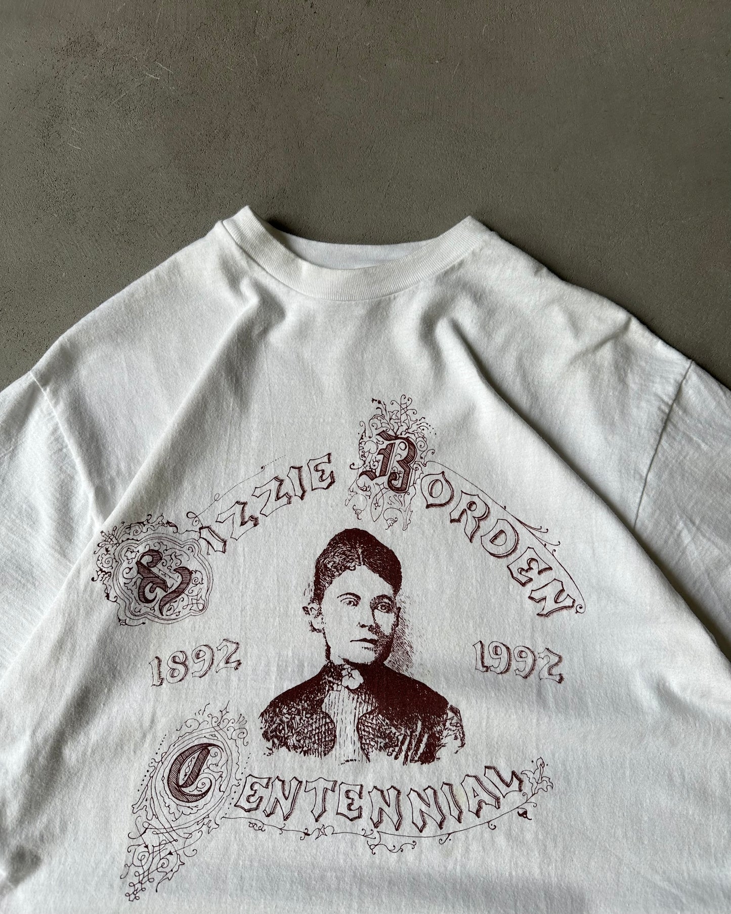 1990s - White Lizzie Borden T-Shirt - M/L