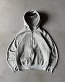 1970s - Heather Grey Zip Up Hoodie - S