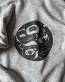 1970s - Heather Grey Zip Up Hoodie - S