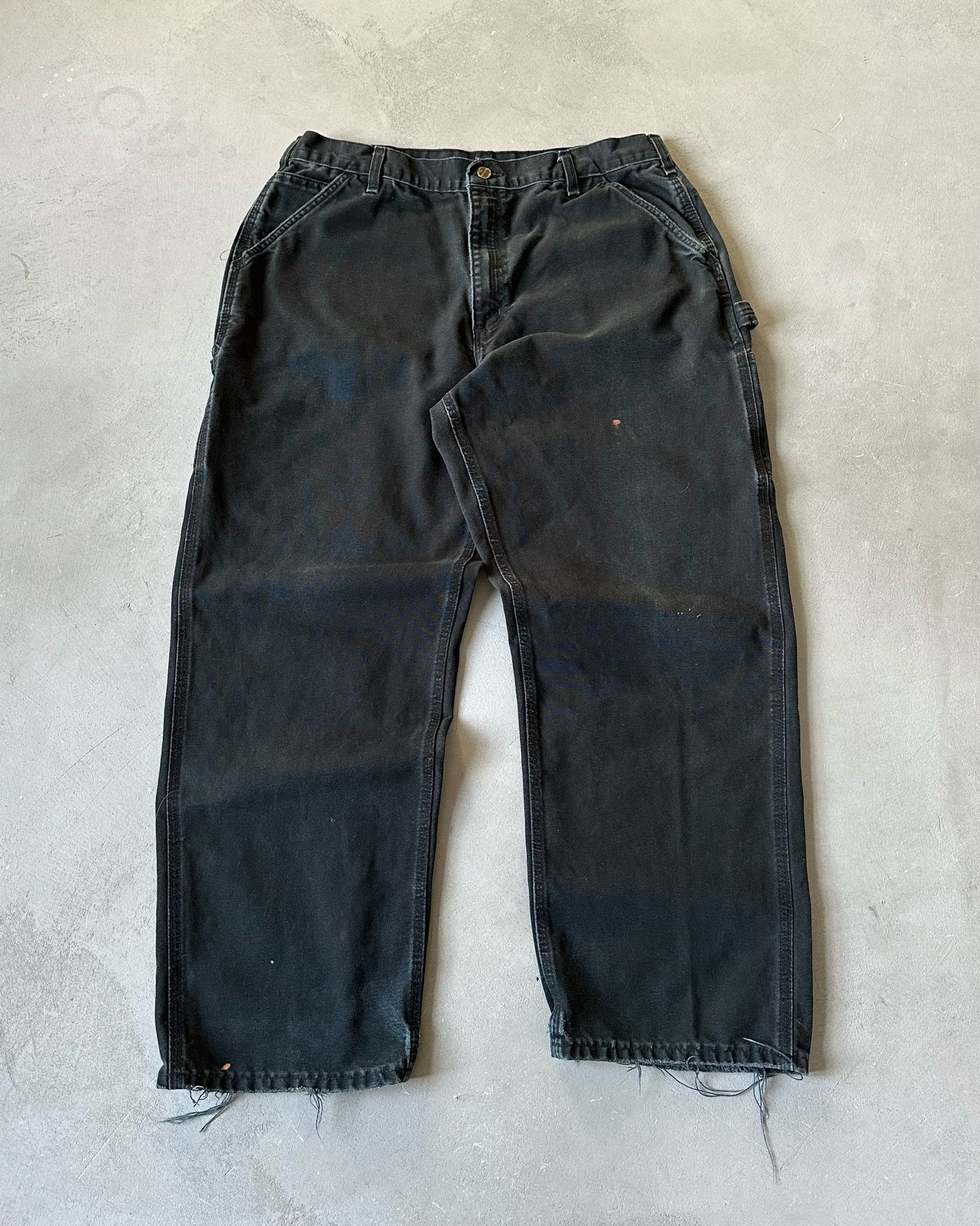 2000s - Faded Black Carhartt Carpenter Pants - 36x30