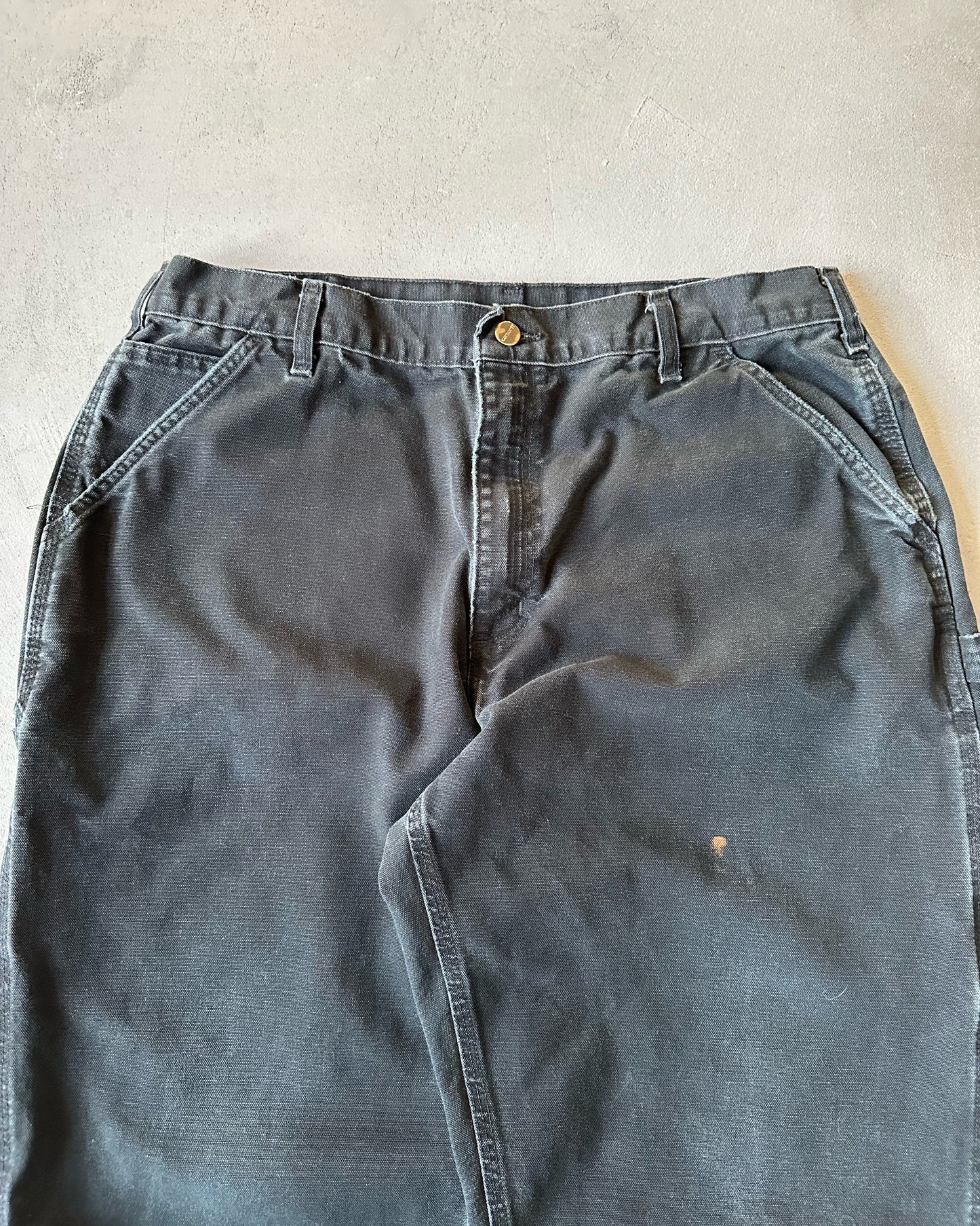 2000s - Faded Black Carhartt Carpenter Pants - 36x30