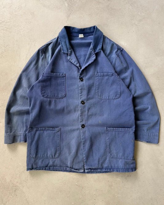 1980s - Distressed Blue French Chore - M