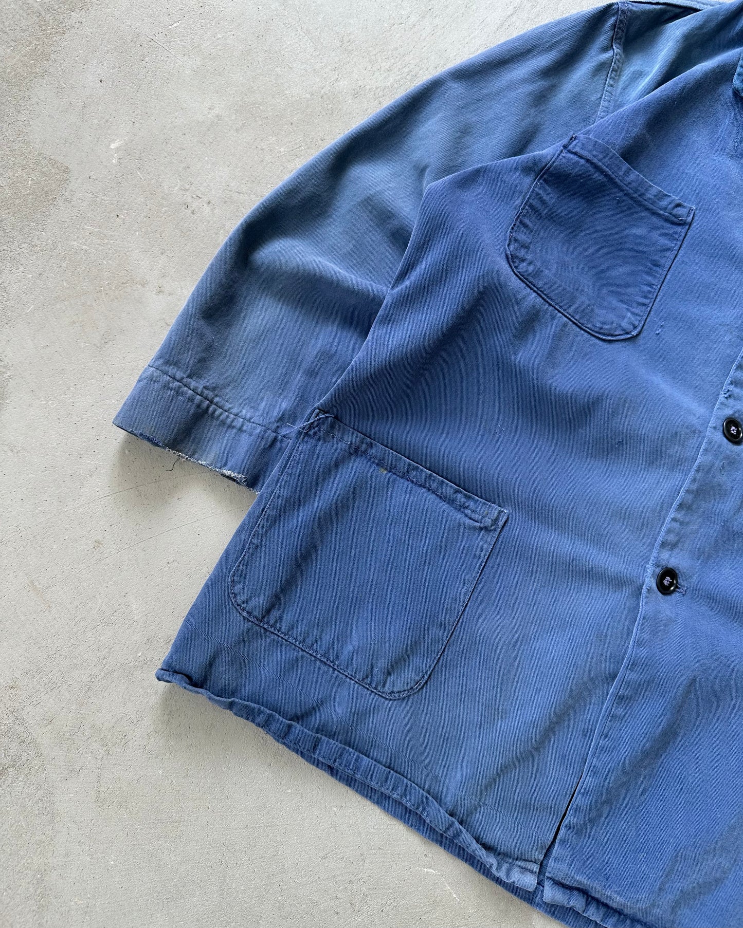 1980s - Distressed Blue French Chore - M