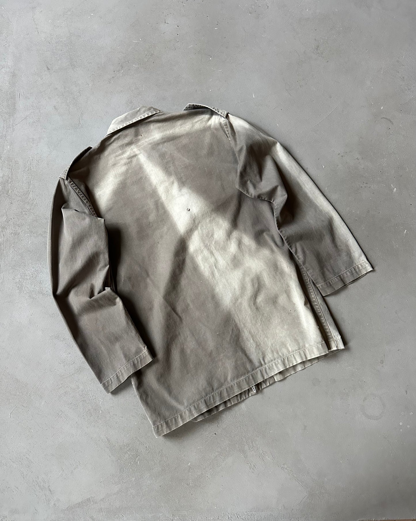 1960s - Faded Green HBT Euro Overshirt - M