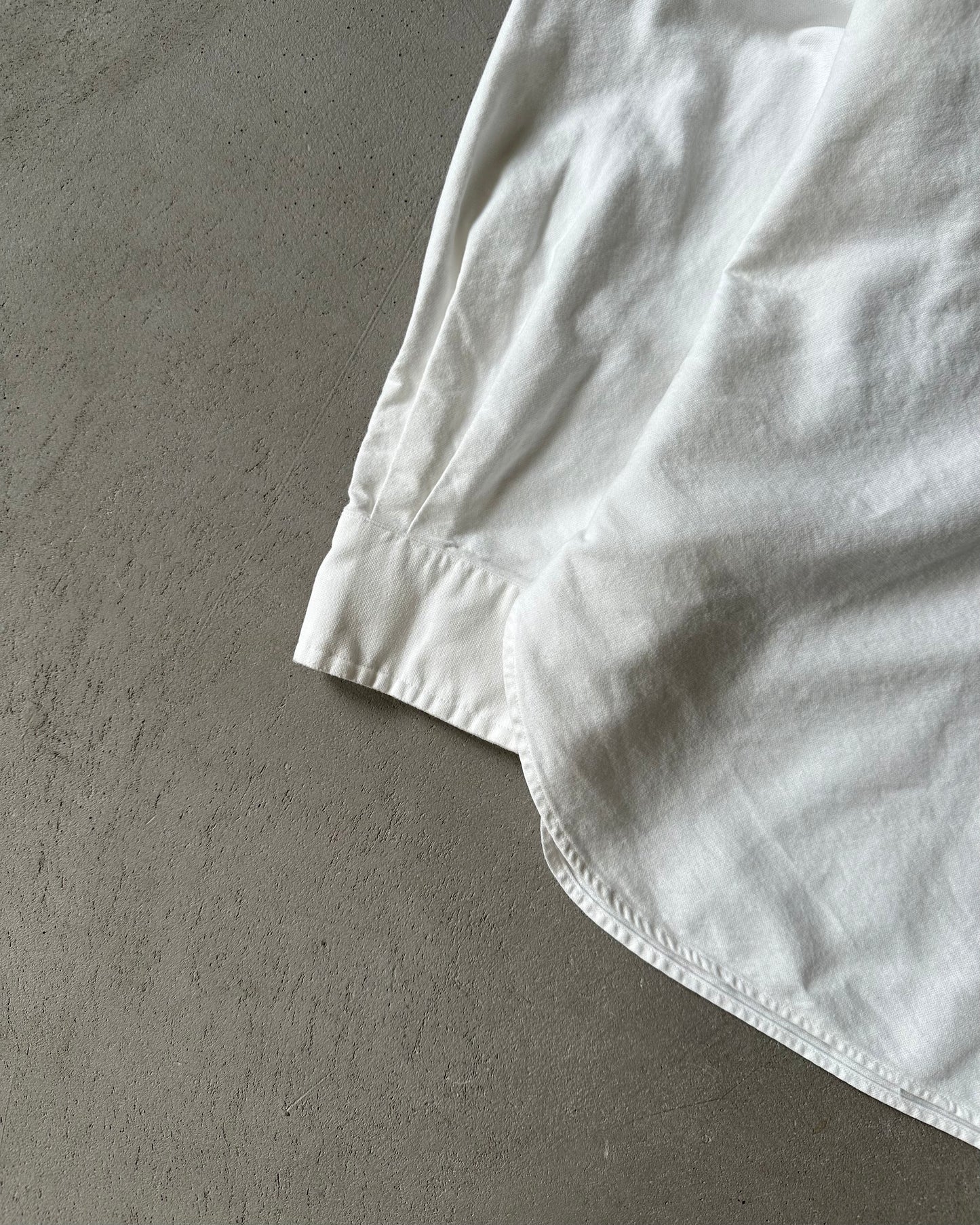 1990s - White Ralph Lauren 1/4 Button Up - S