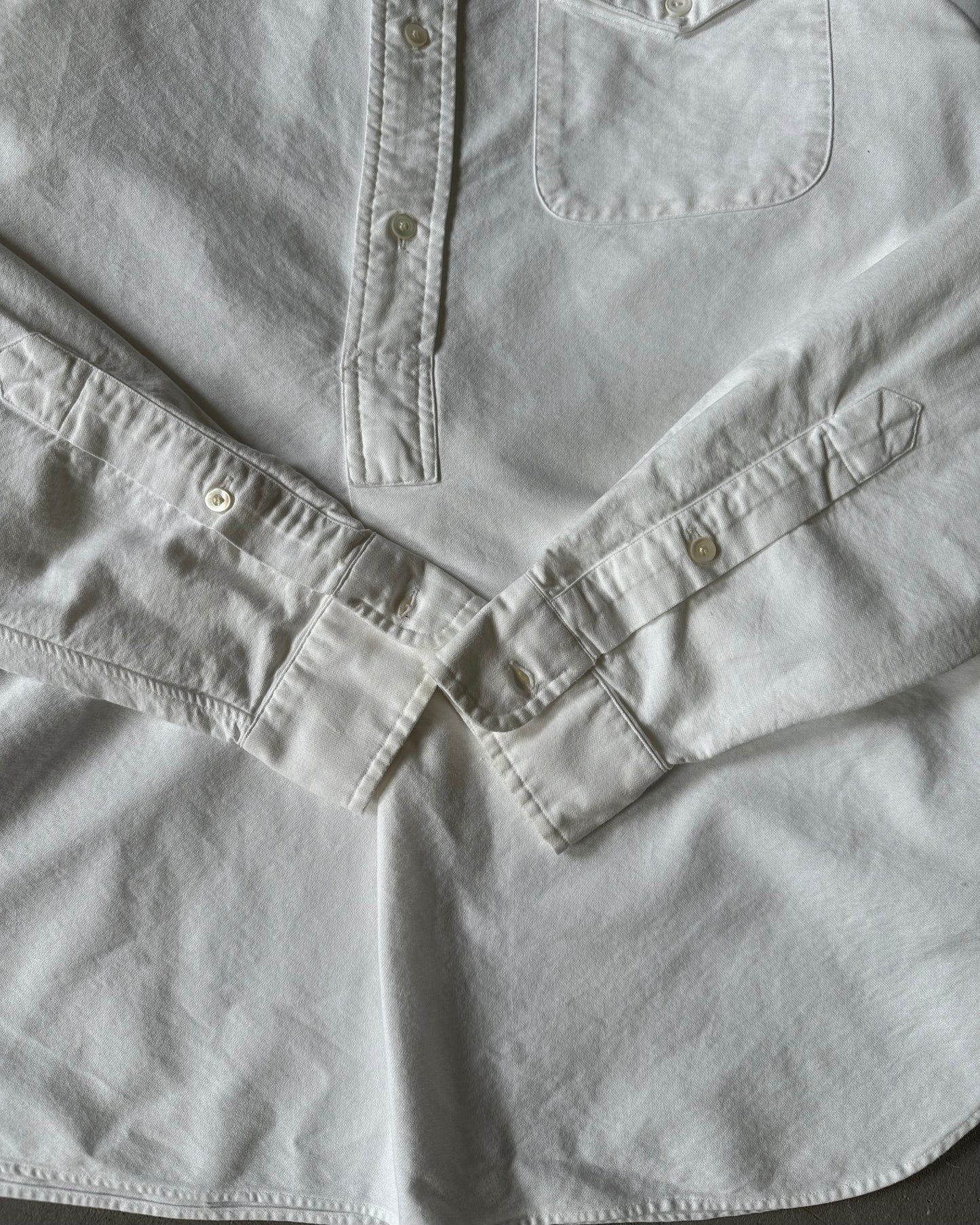 1990s - White Ralph Lauren 1/4 Button Up - S