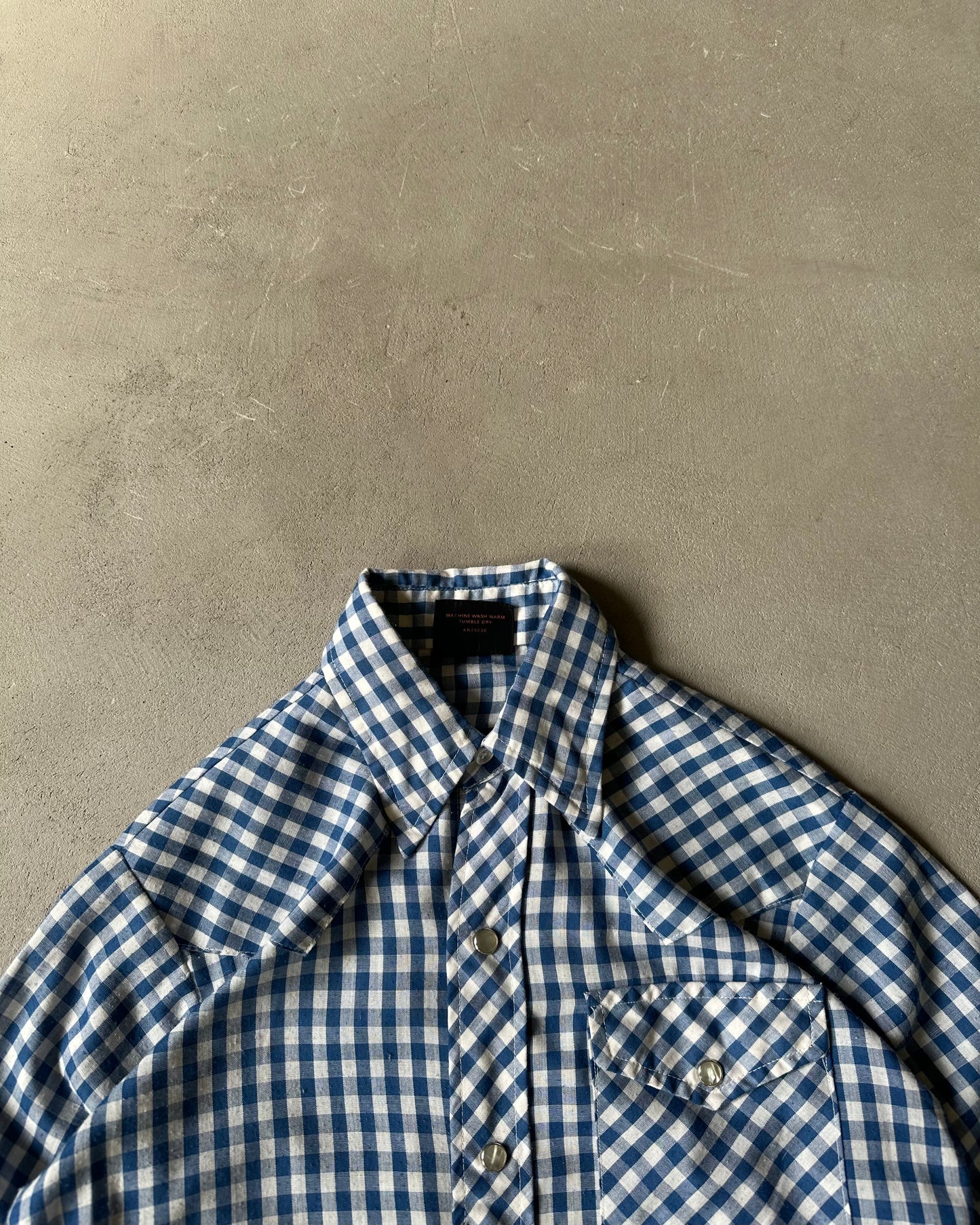1980s - White/Blue Women's Western Shirt - (W)XS