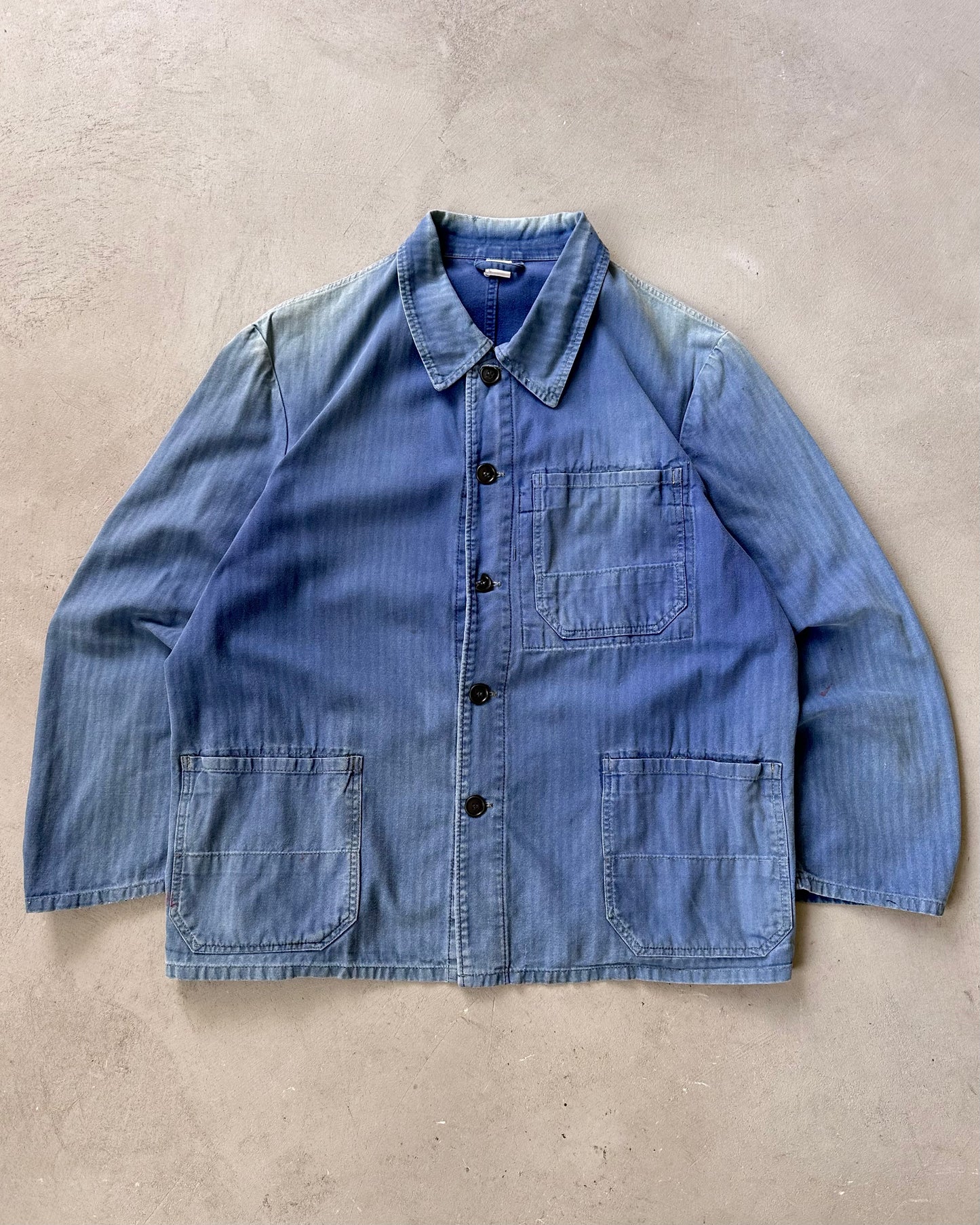 1980s - Faded Blue HBT German Chore - L