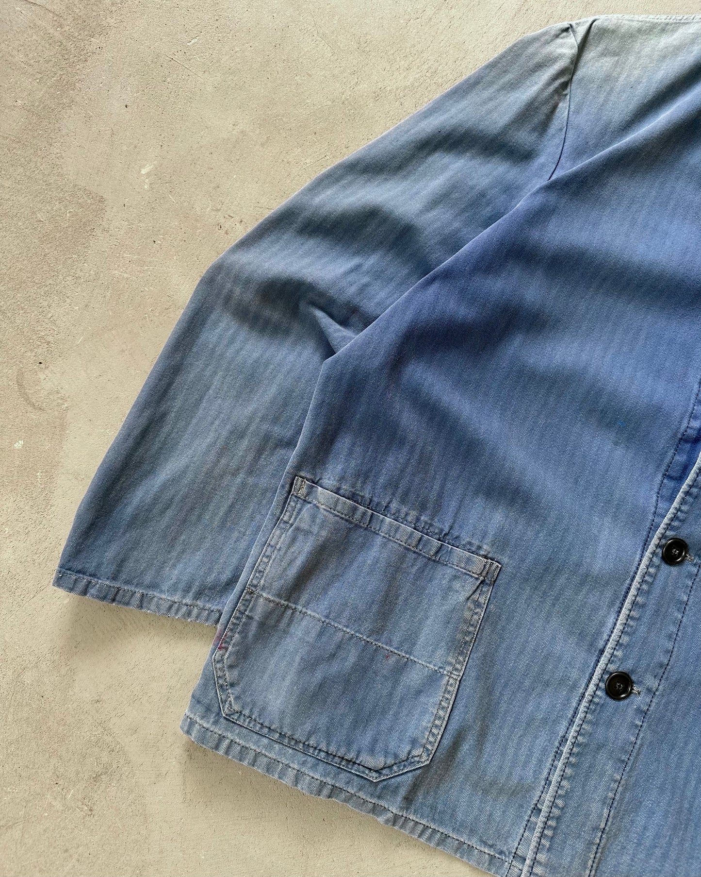 1980s - Faded Blue HBT German Chore - L