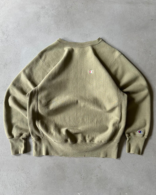 1990s - Sage Green Champion RW Crewneck - M