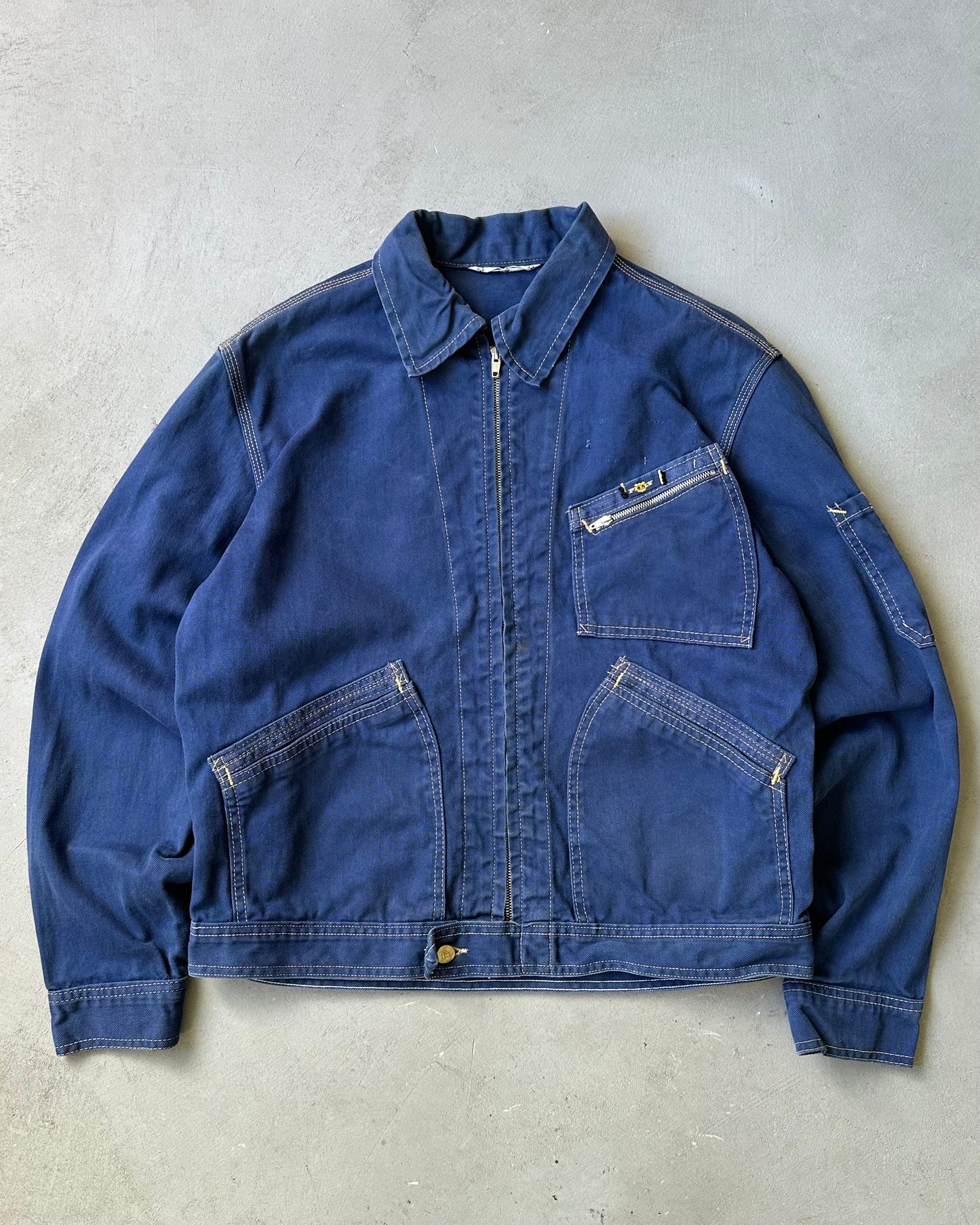 1970s - Navy PELY French Work Jacket - S/M
