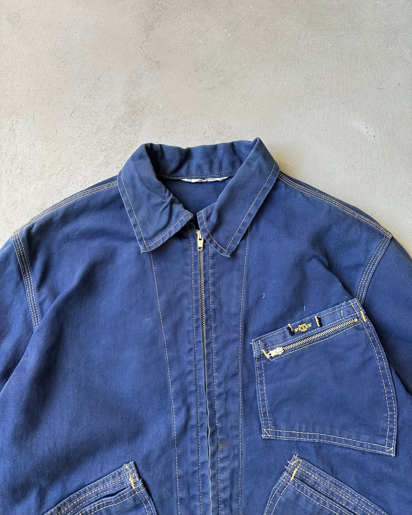 1970s - Navy PELY French Work Jacket - S/M