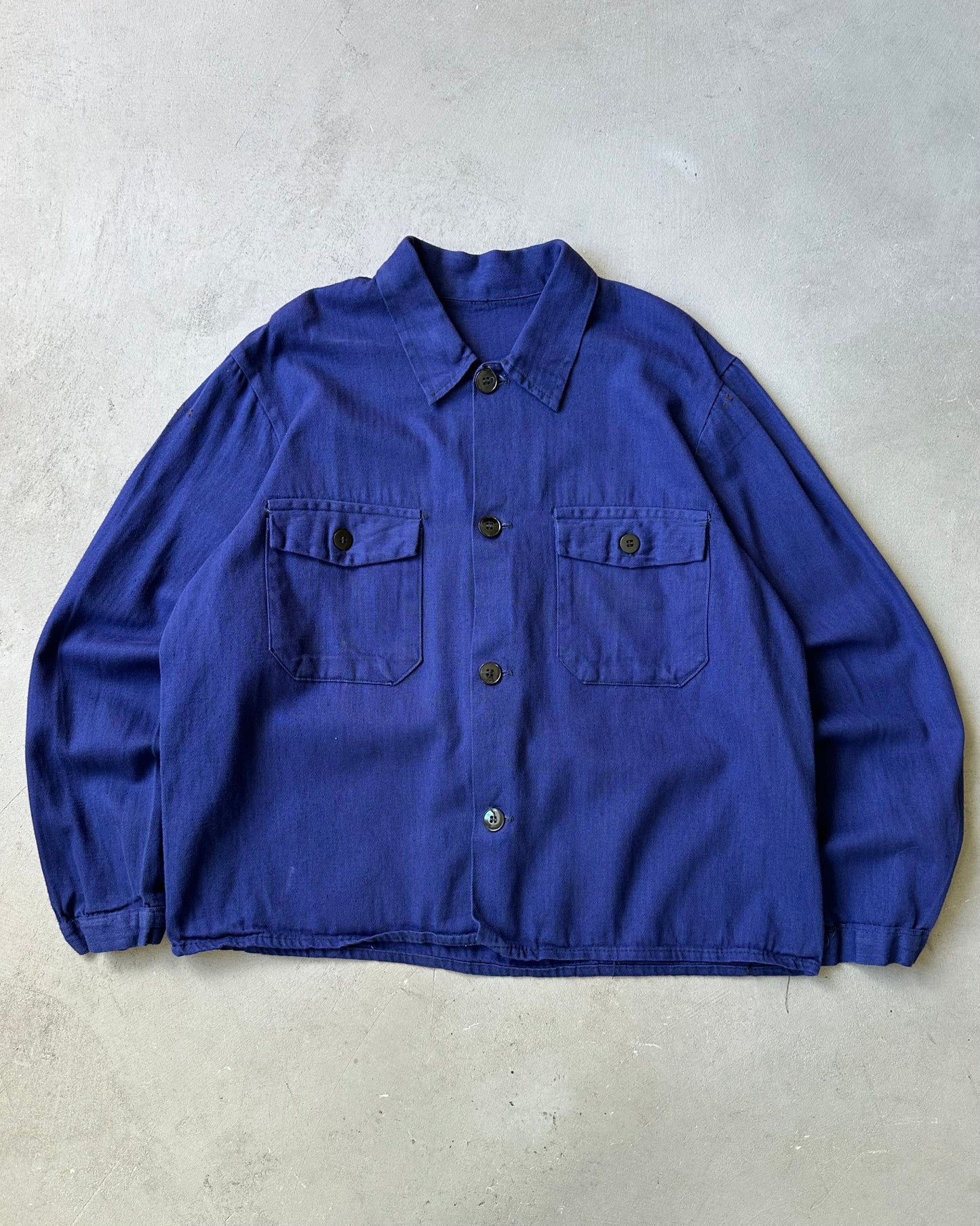 1970s - Navy HBT Cropped French Chore - M