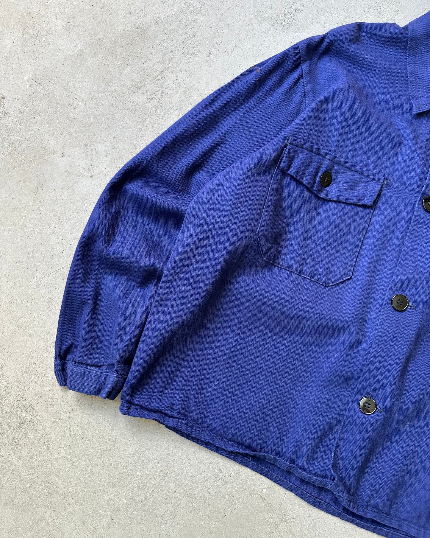 1970s - Navy HBT Cropped French Chore - M