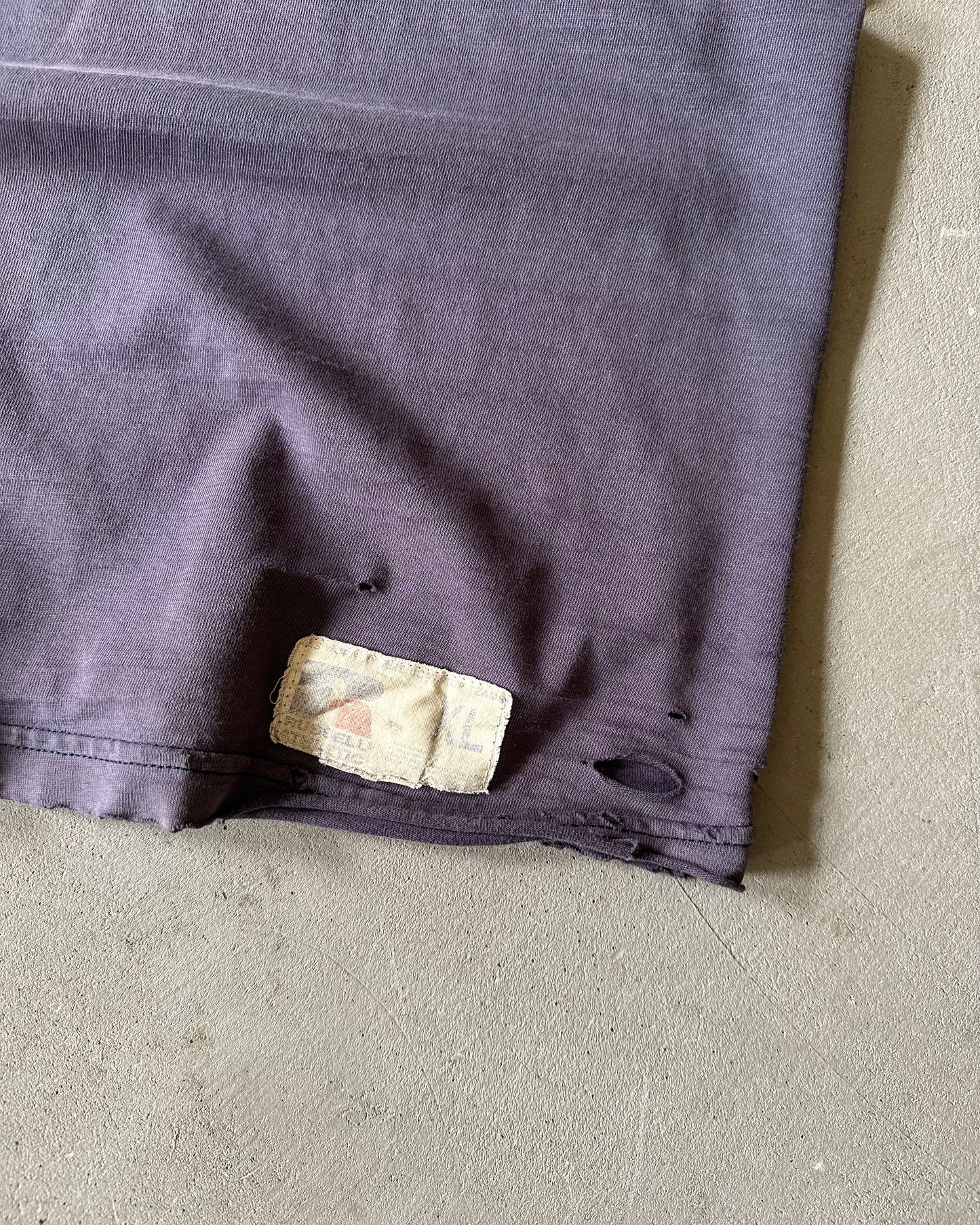 1970s - Distressed Navy Russell Cotton Jersey - L