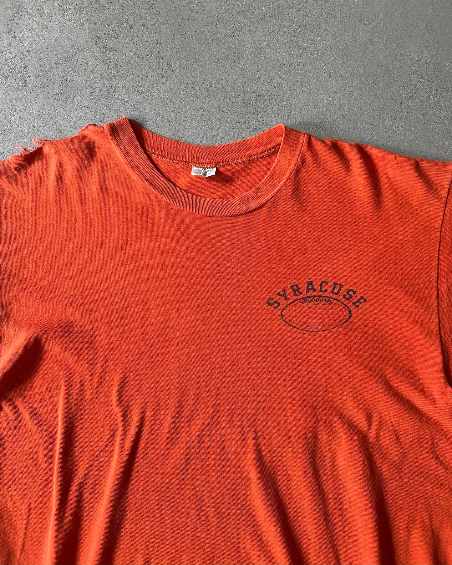 1970s - Distressed Orange Syracuse T-Shirt - S