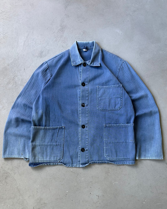 1960s - Faded Blue HBT French Chore - XS