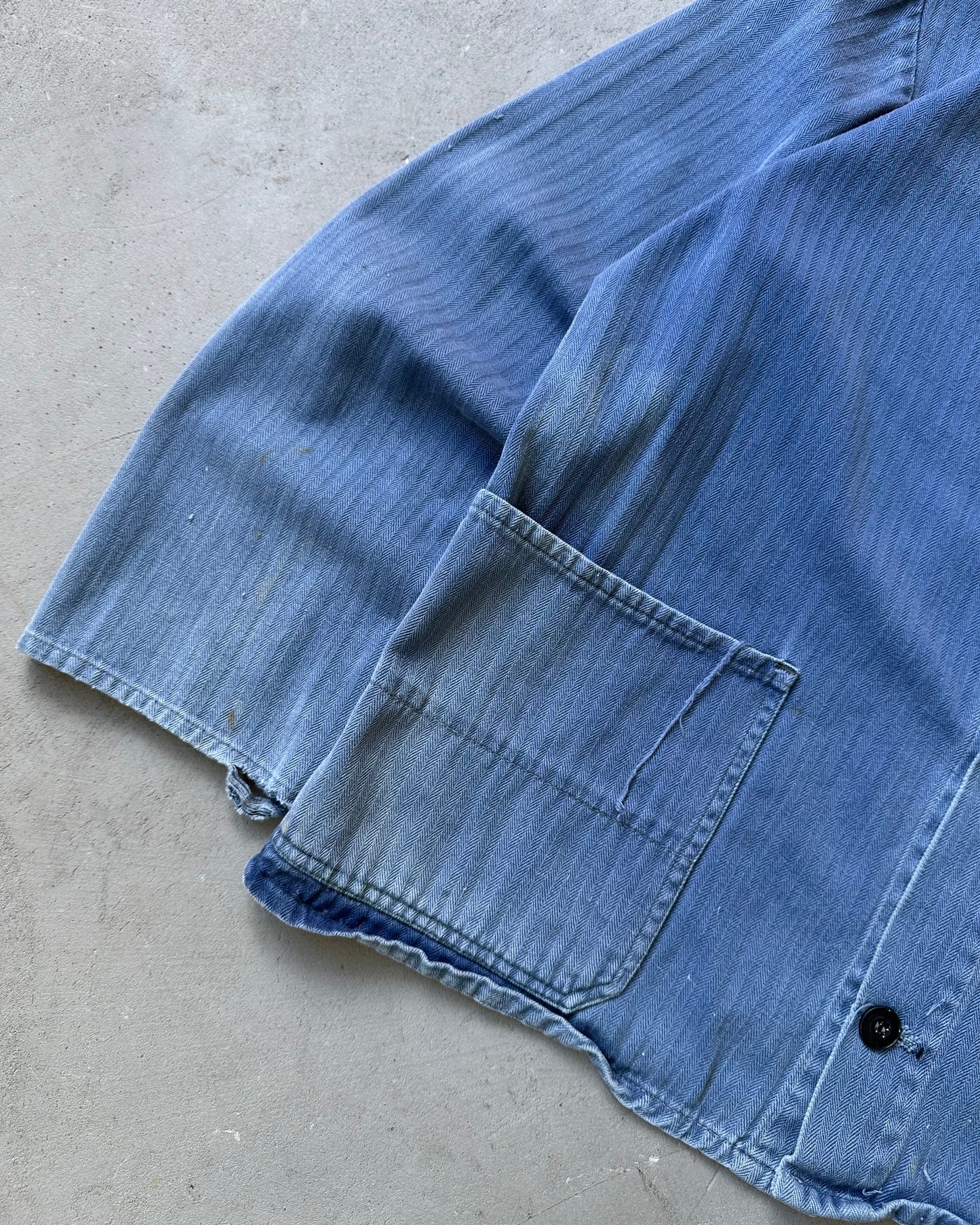1960s - Faded Blue HBT French Chore - XS