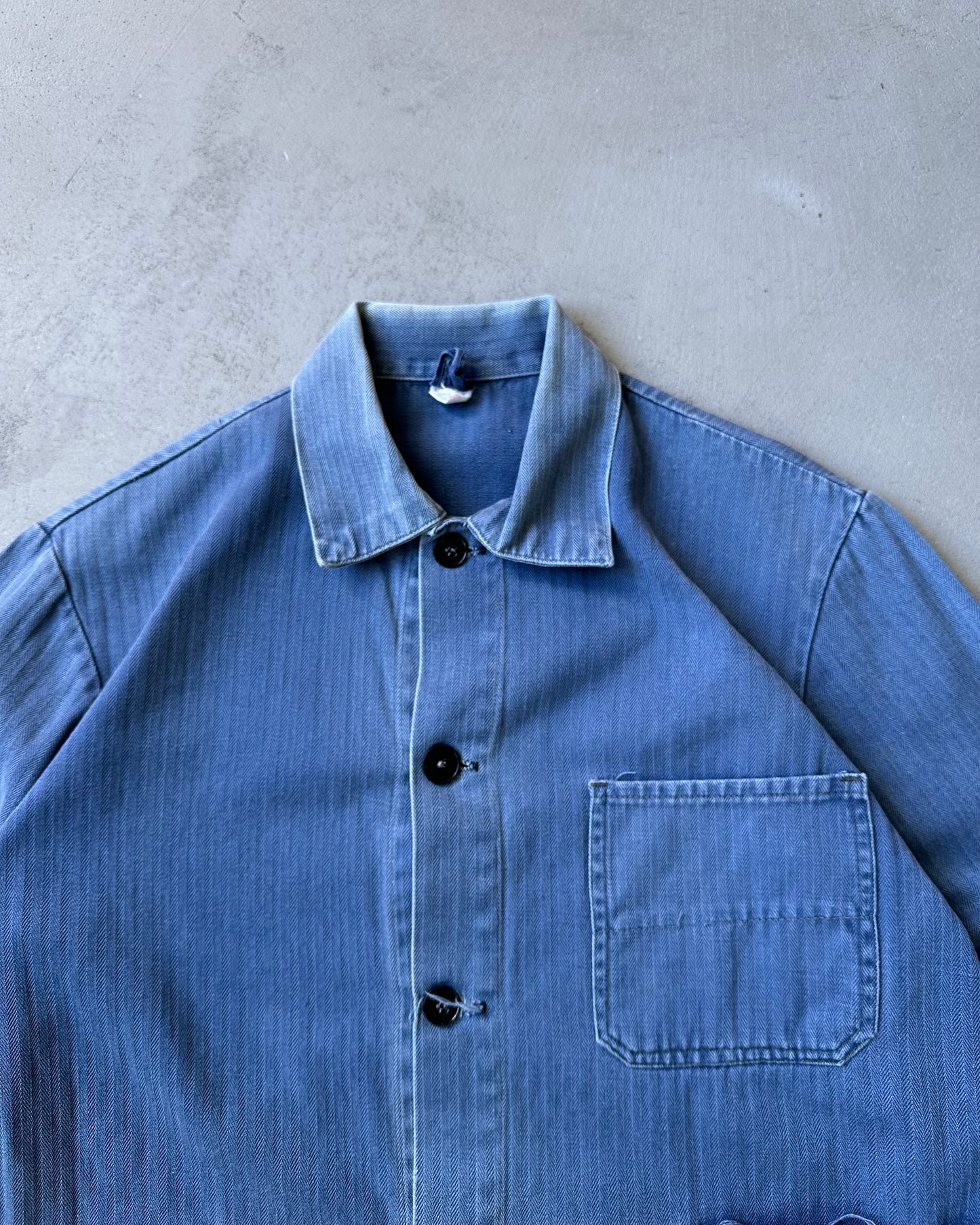 1960s - Faded Blue HBT French Chore - XS