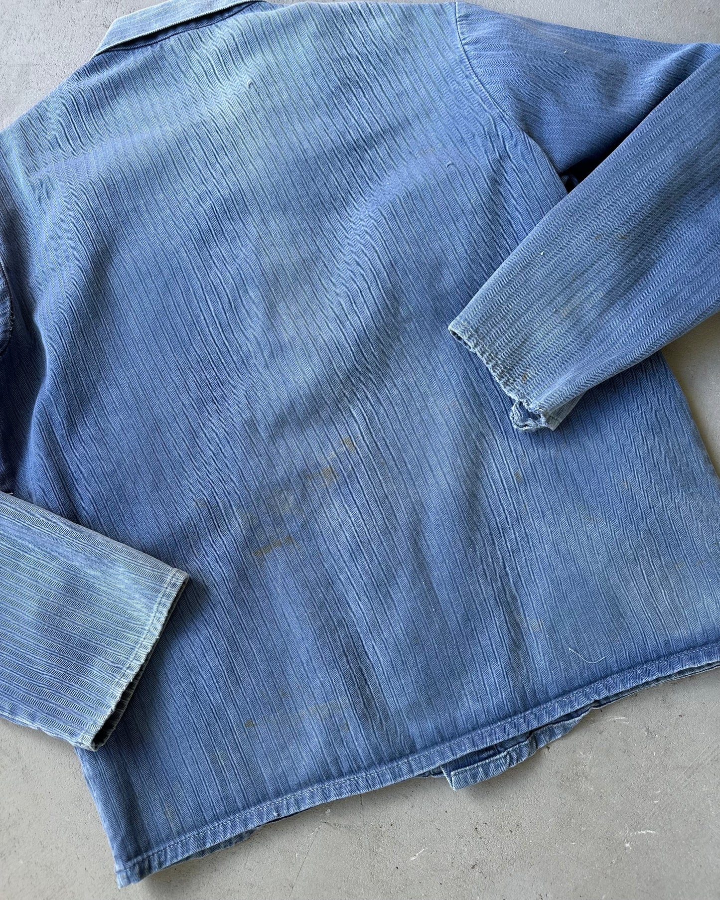 1960s - Faded Blue HBT French Chore - XS