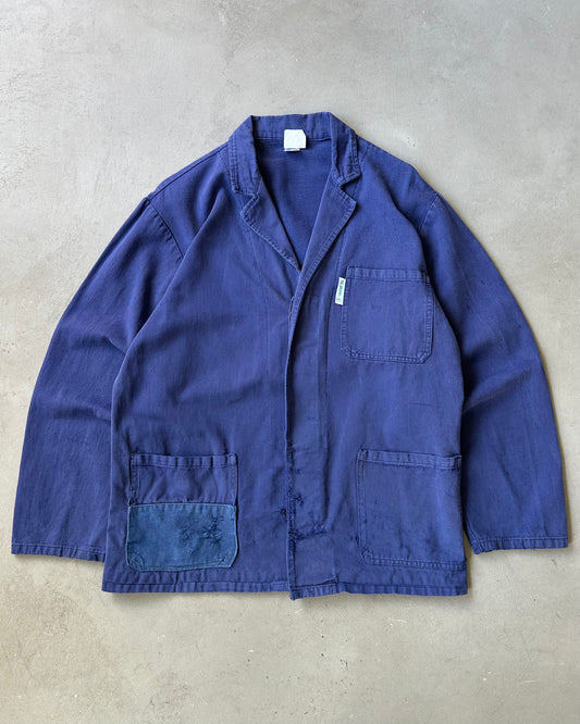 1980s - Distressed Blue French Chore - L