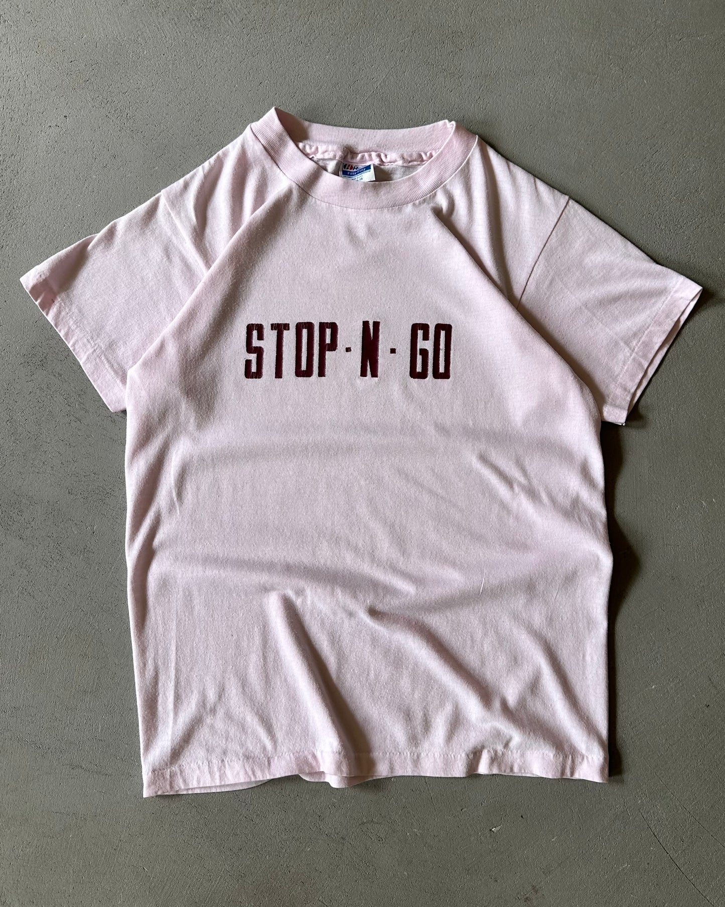 1980s - Light Pink Stop-N-Go T-Shirt - (W)S