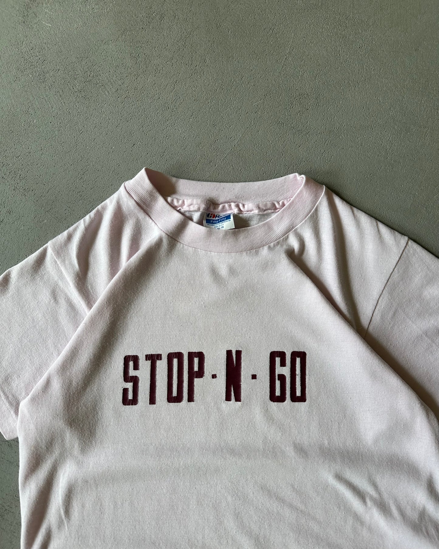 1980s - Light Pink Stop-N-Go T-Shirt - (W)S