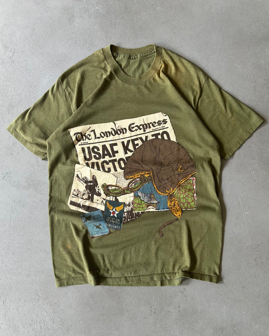 1980s - Green USAF T-Shirt - M
