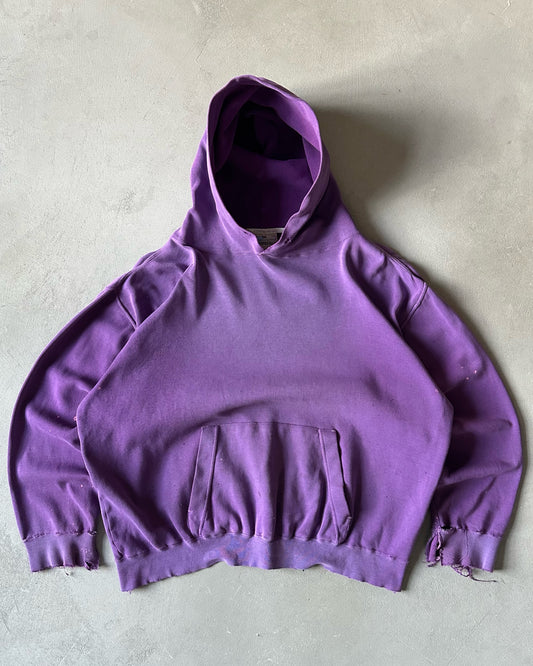 1990s - Distressed Purple Aeropostale Cropped Hoodie - M