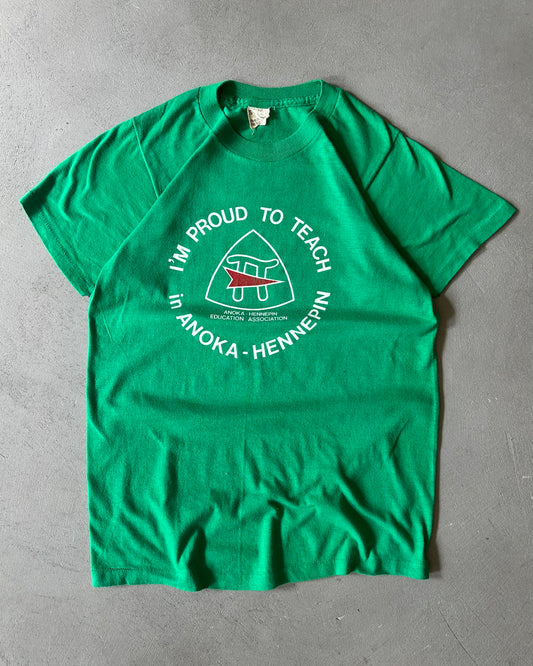 1980s - Green Teaching T-Shirt - XS