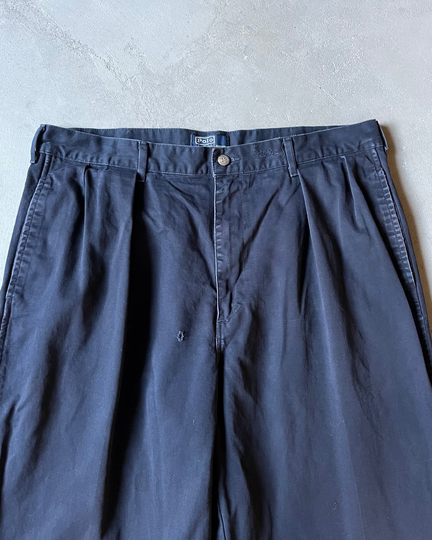 1990s - Distressed Navy Polo Chinos - 34x31