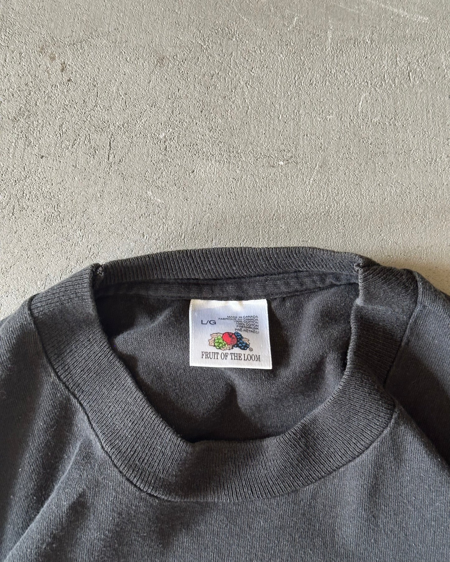 1990s - Black Floral T-Shirt - M/L