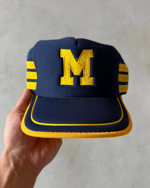 1990s - Navy/Yellow Michigan Trucker Cap - OS