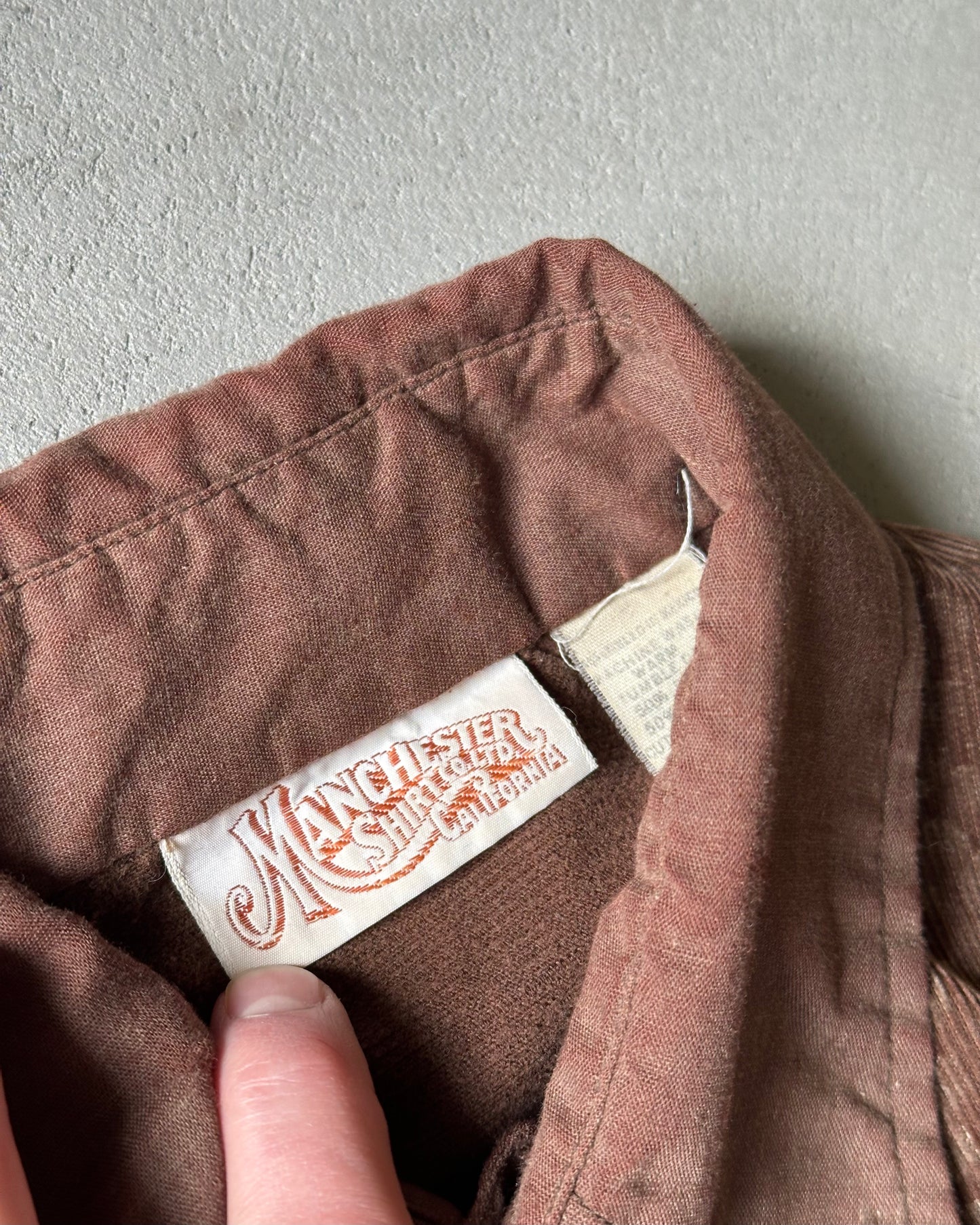 1970s - Distressed Brown Western Shirt - S/M