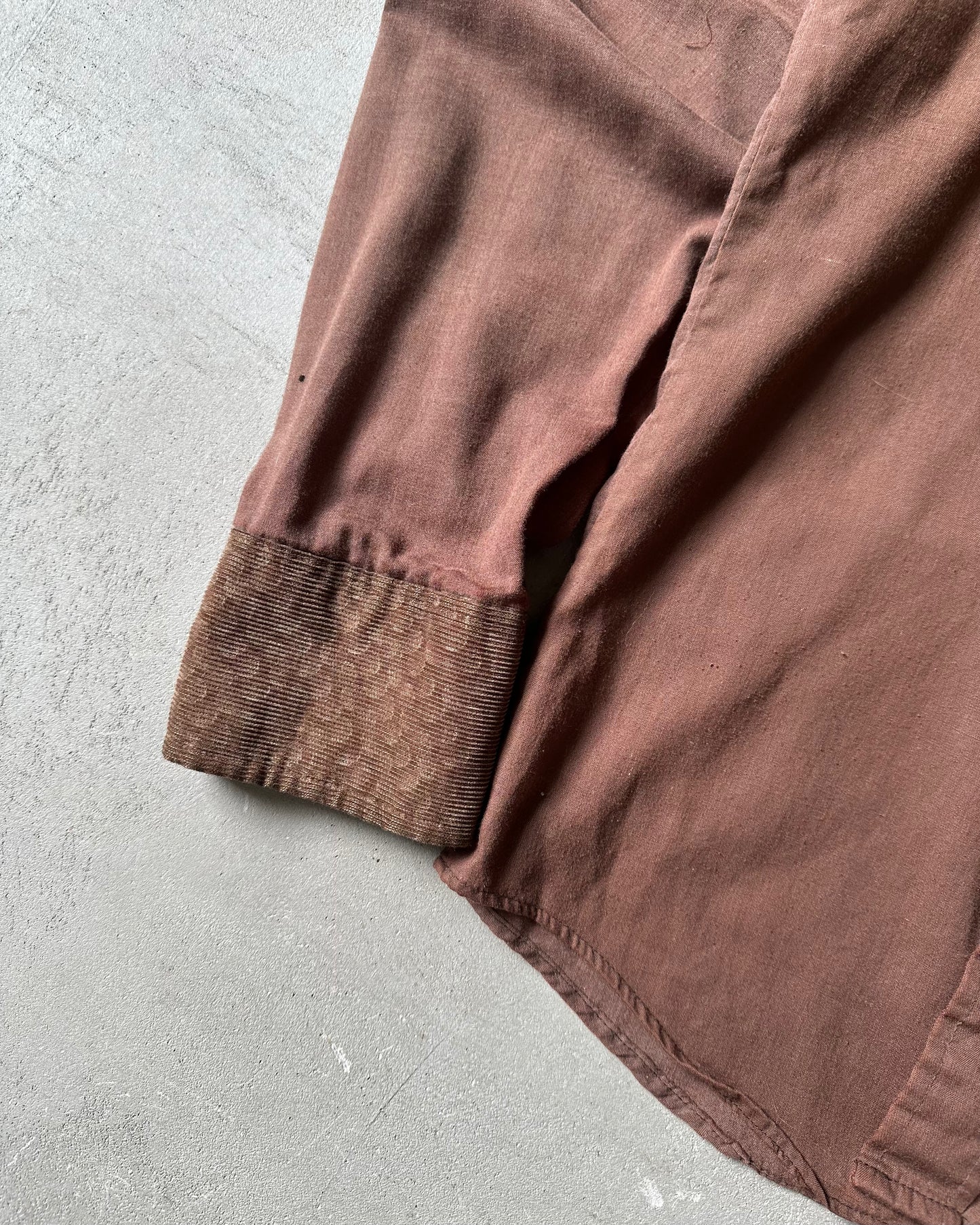 1970s - Distressed Brown Western Shirt - S/M