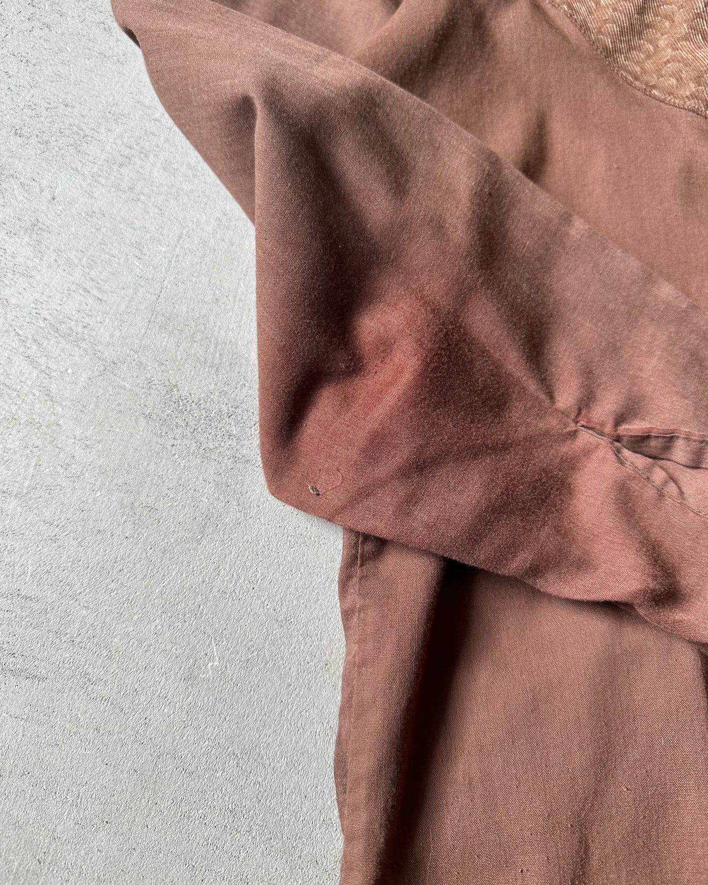 1970s - Distressed Brown Western Shirt - S/M