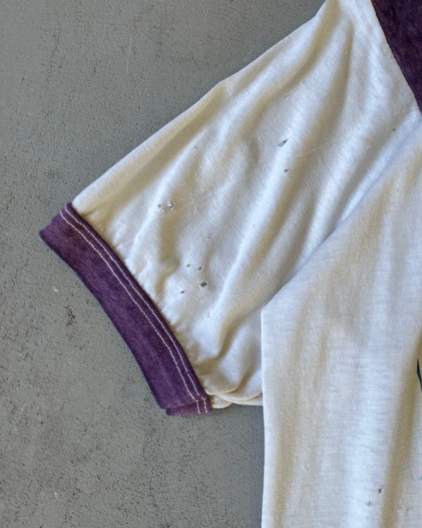 1980s - Distressed White/Purple California T-Shirt - L