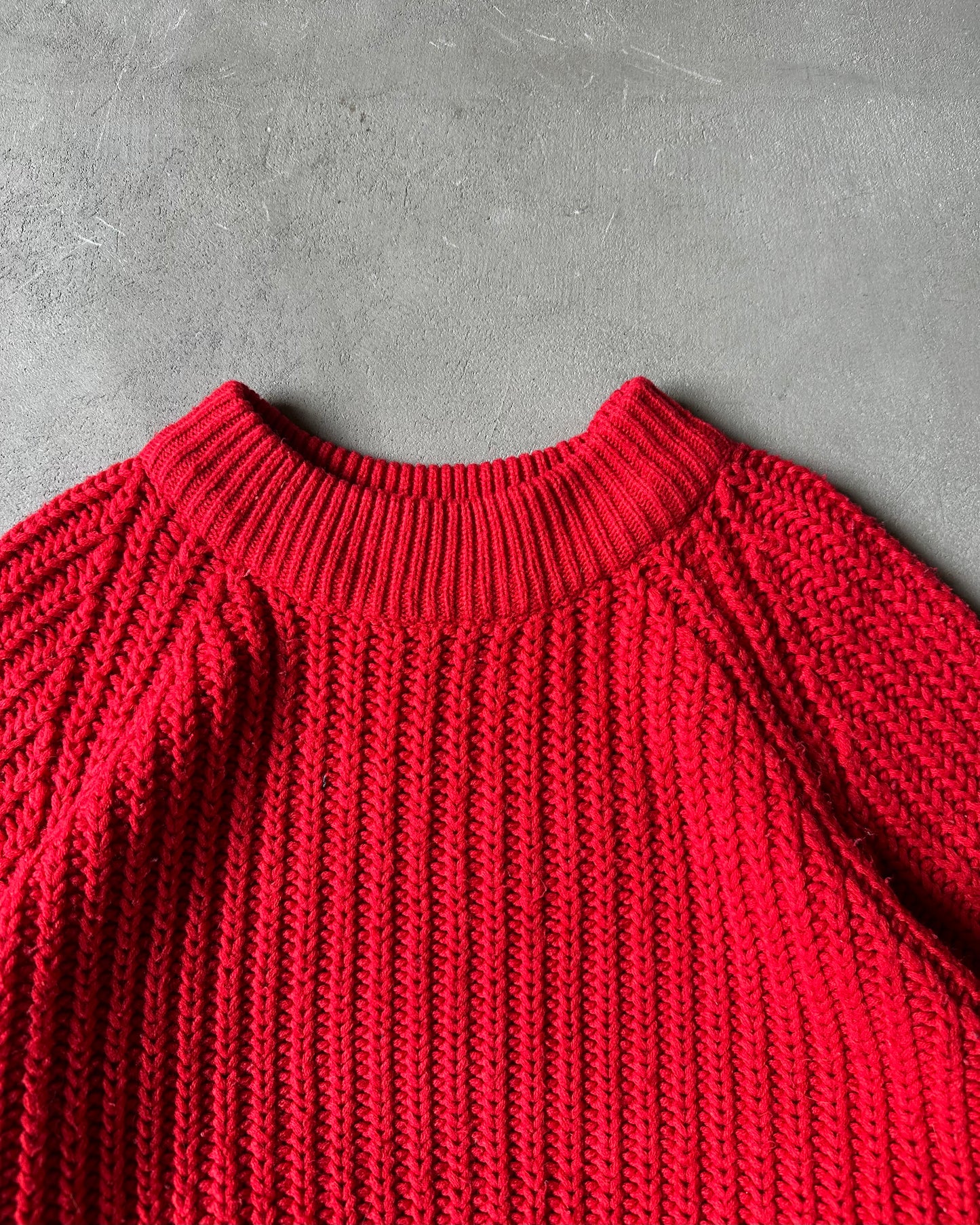 1980s - Red Ribbed Sweater - (W)M