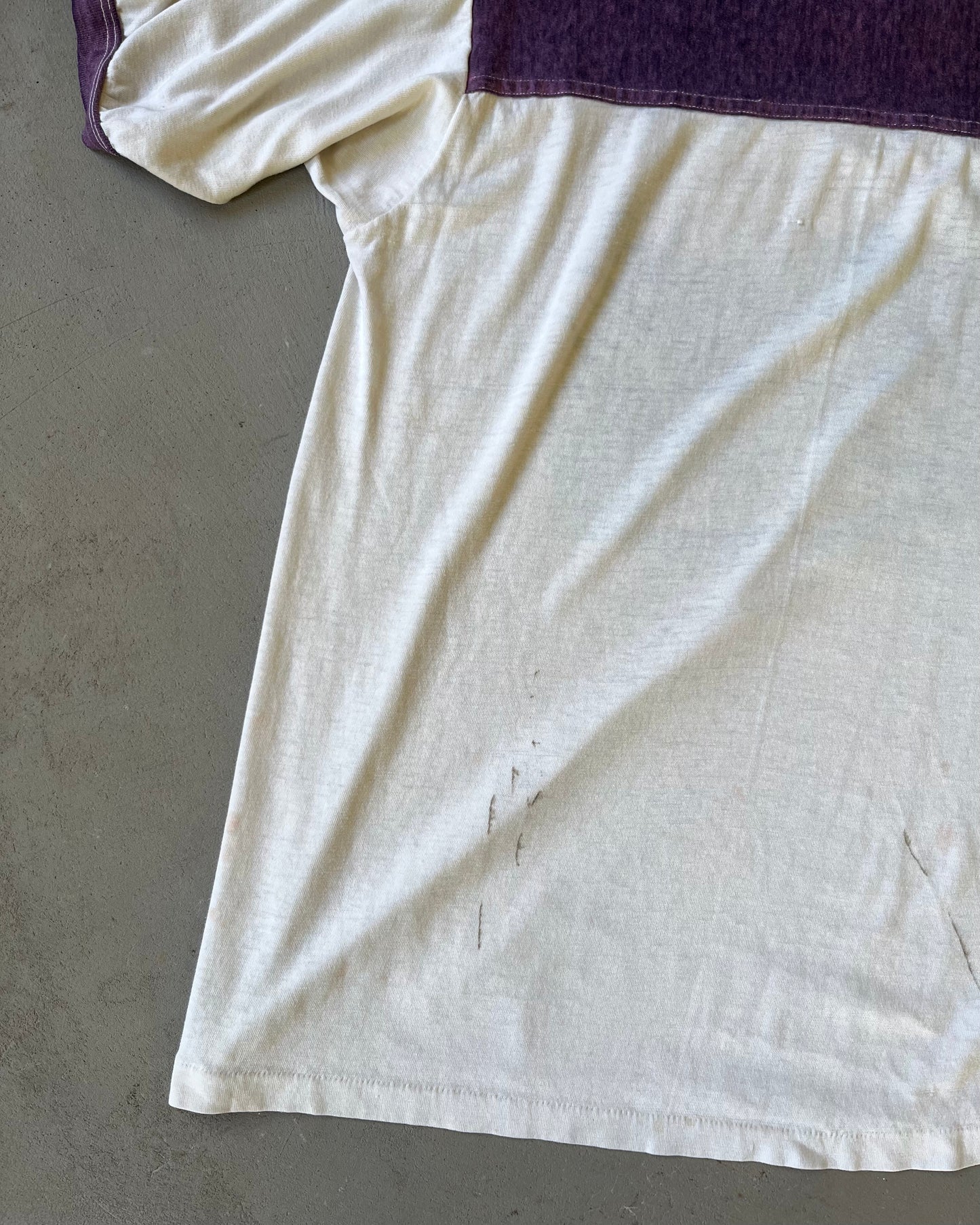 1980s - Distressed White/Purple California T-Shirt - L