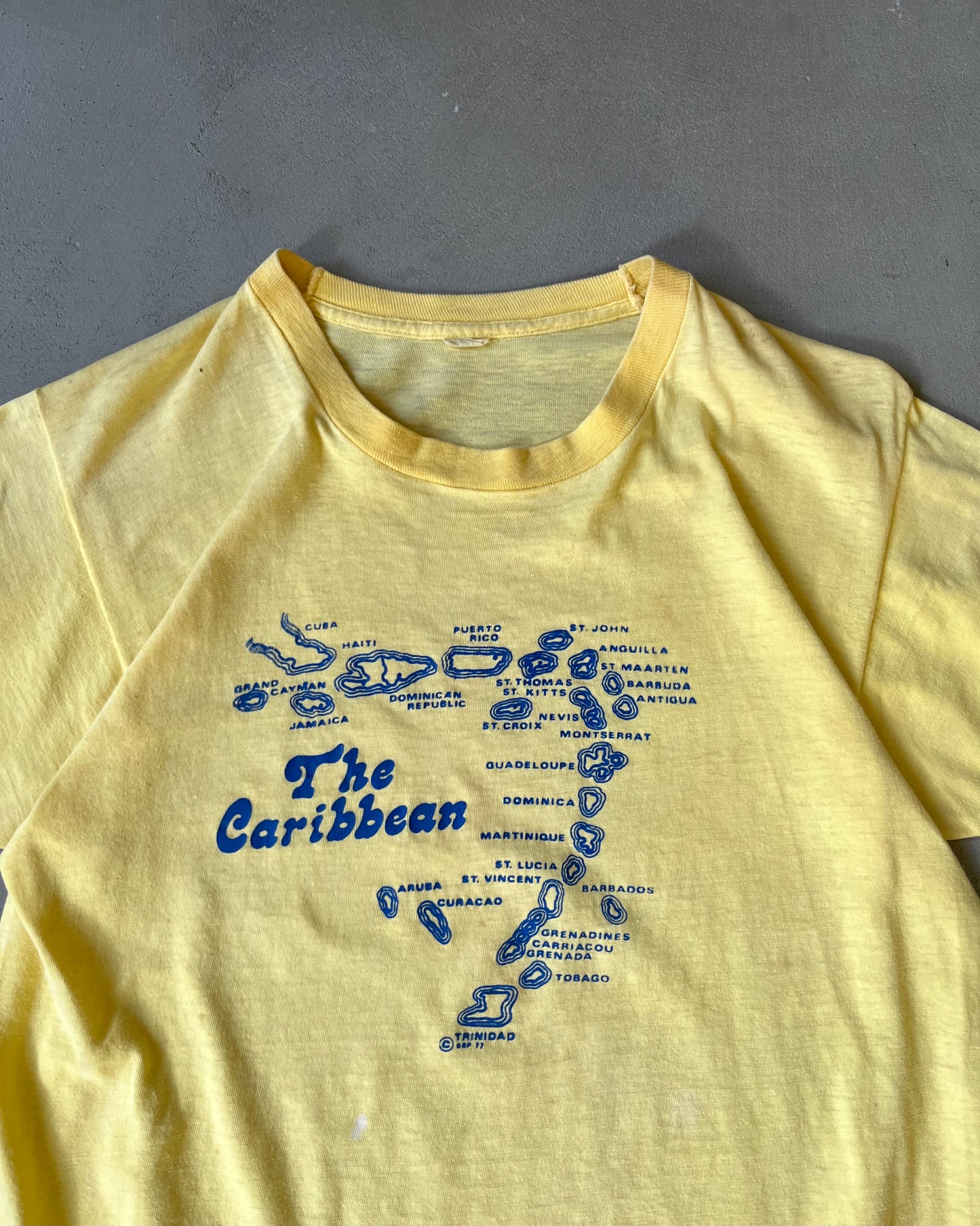 1970s - Yellow Caribbean T-Shirt - S