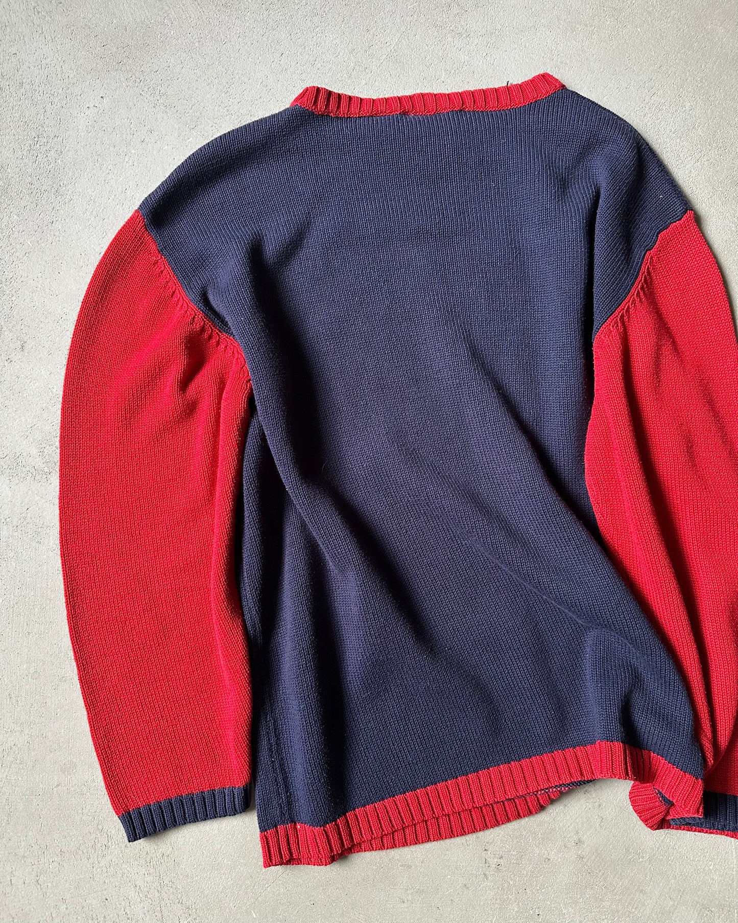 2000s - Navy/Red Star Women's Sweater - (W)L