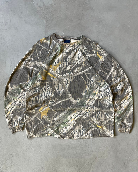 1990s - Distressed Camo Longsleeve - L