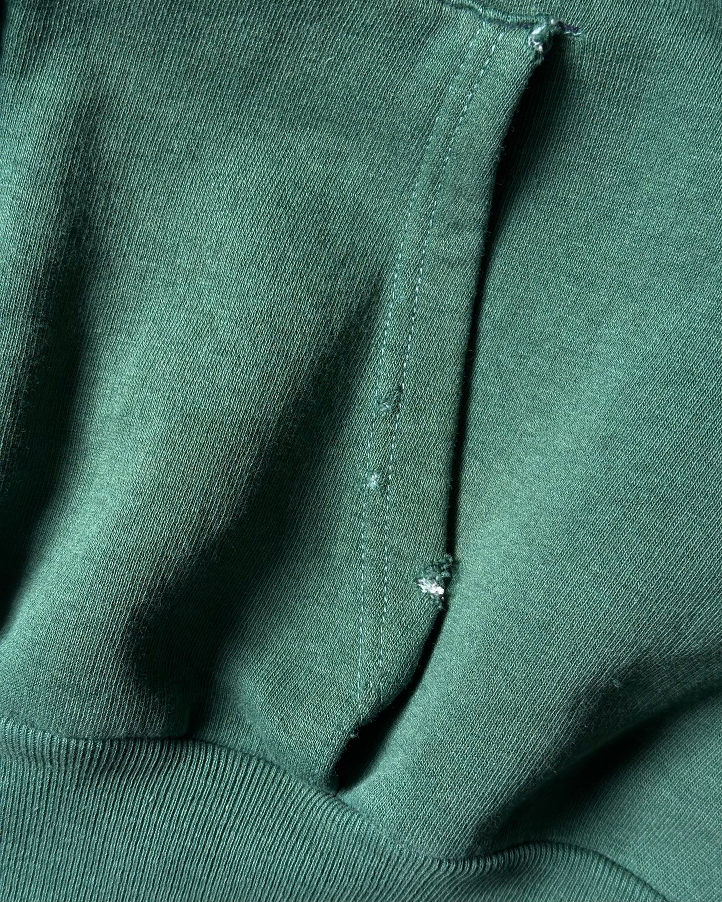 1970s - Distressed Green Zip Up Hoodie - S