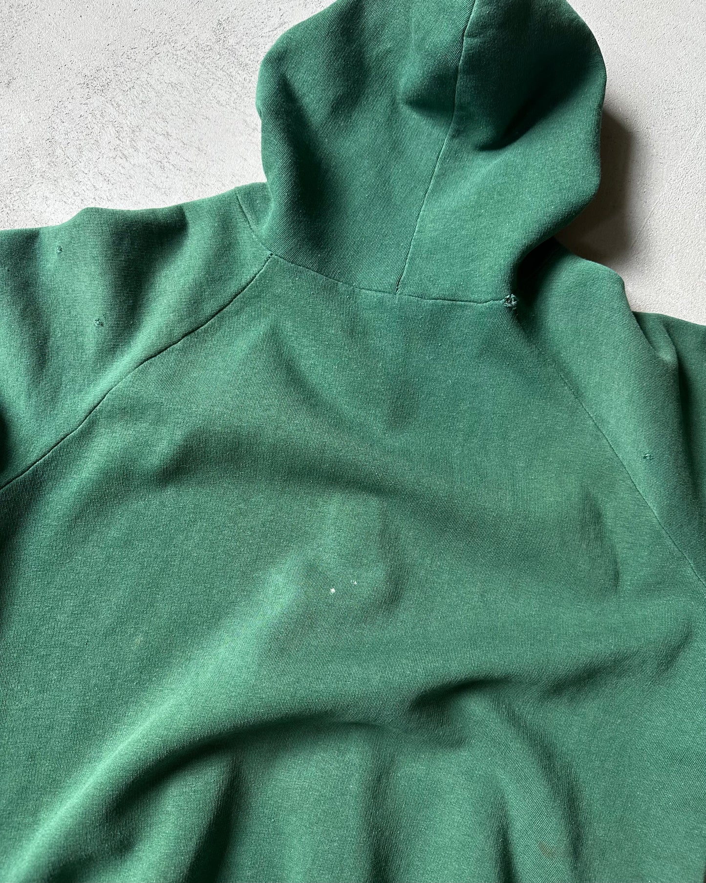 1970s - Distressed Green Zip Up Hoodie - S