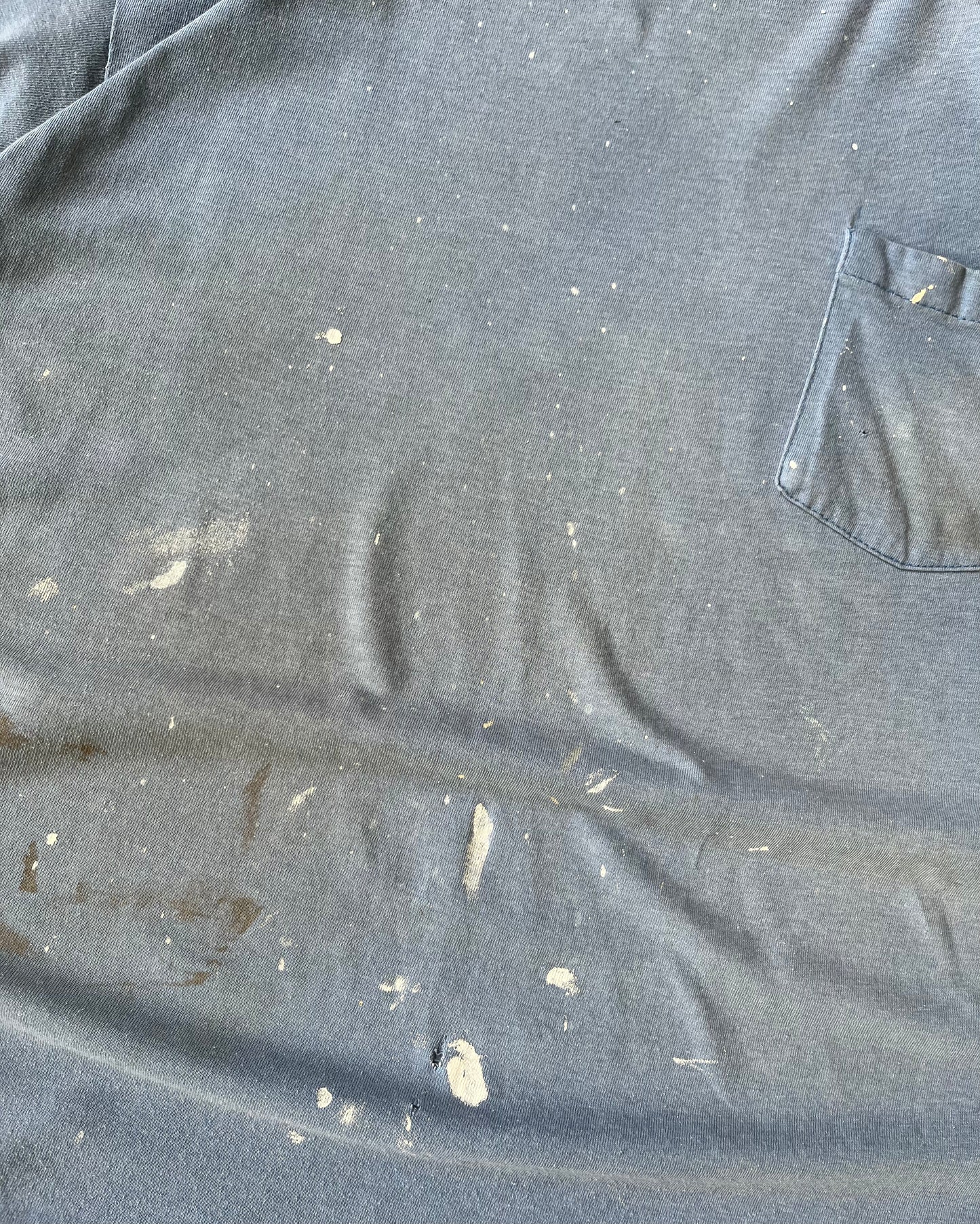 1990s - Distressed Blue Painter T-Shirt - L/XL