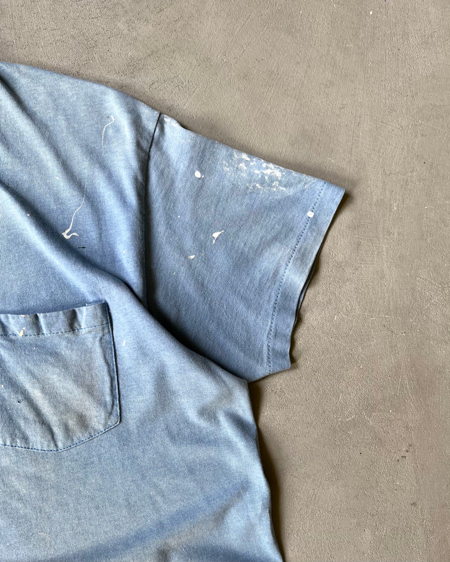 1990s - Distressed Blue Painter T-Shirt - L/XL